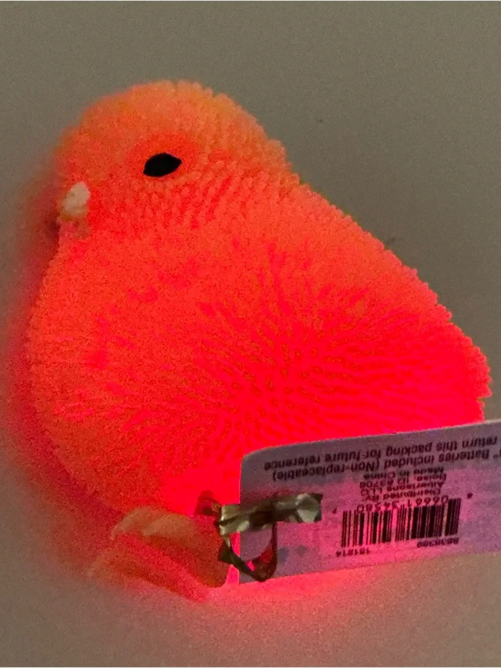 Cute Puffer Chick Rubber Toy Red, Pink, Orange
